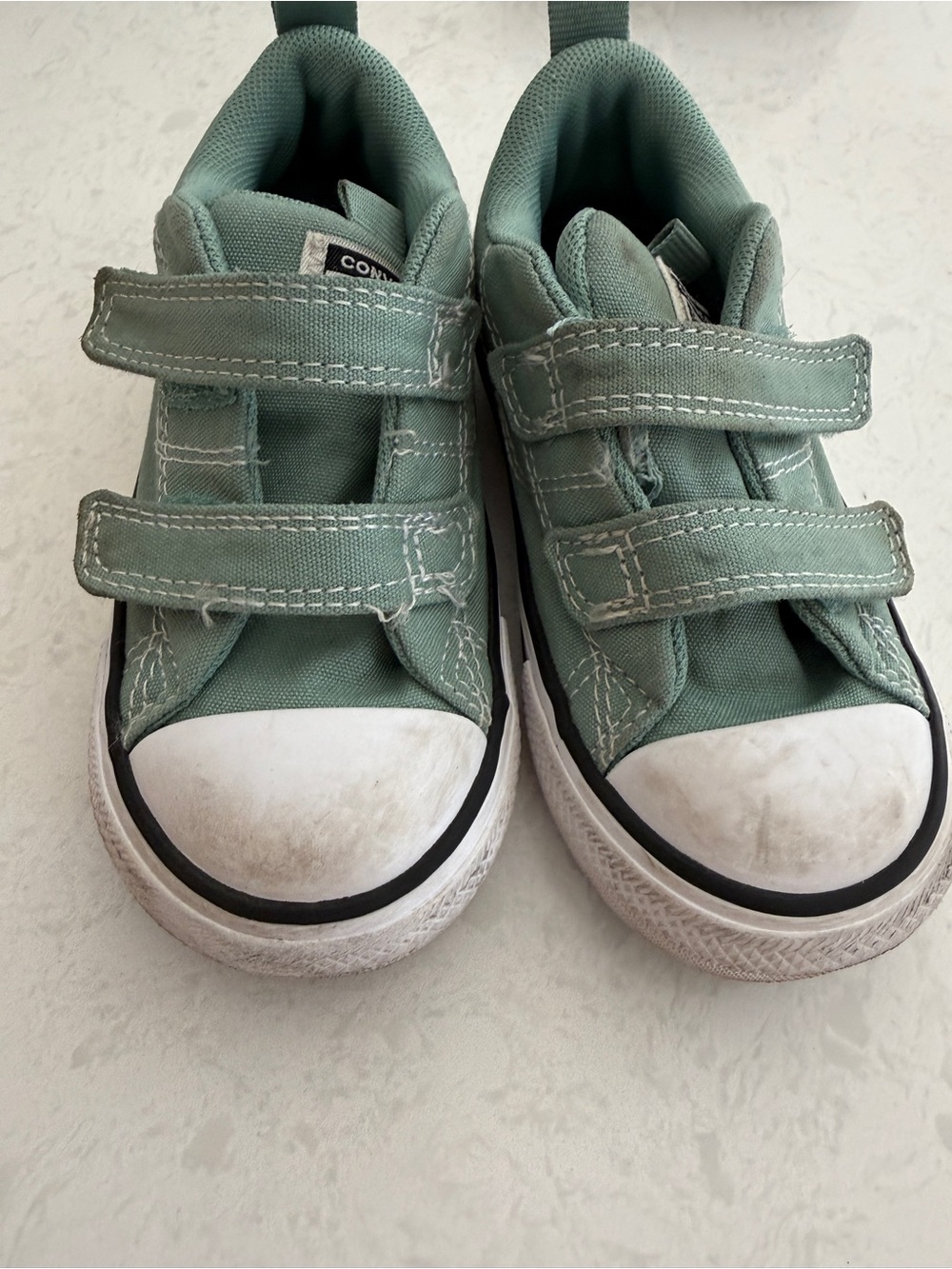 Converse Kids Double-Strap Sneakers in Sage Green